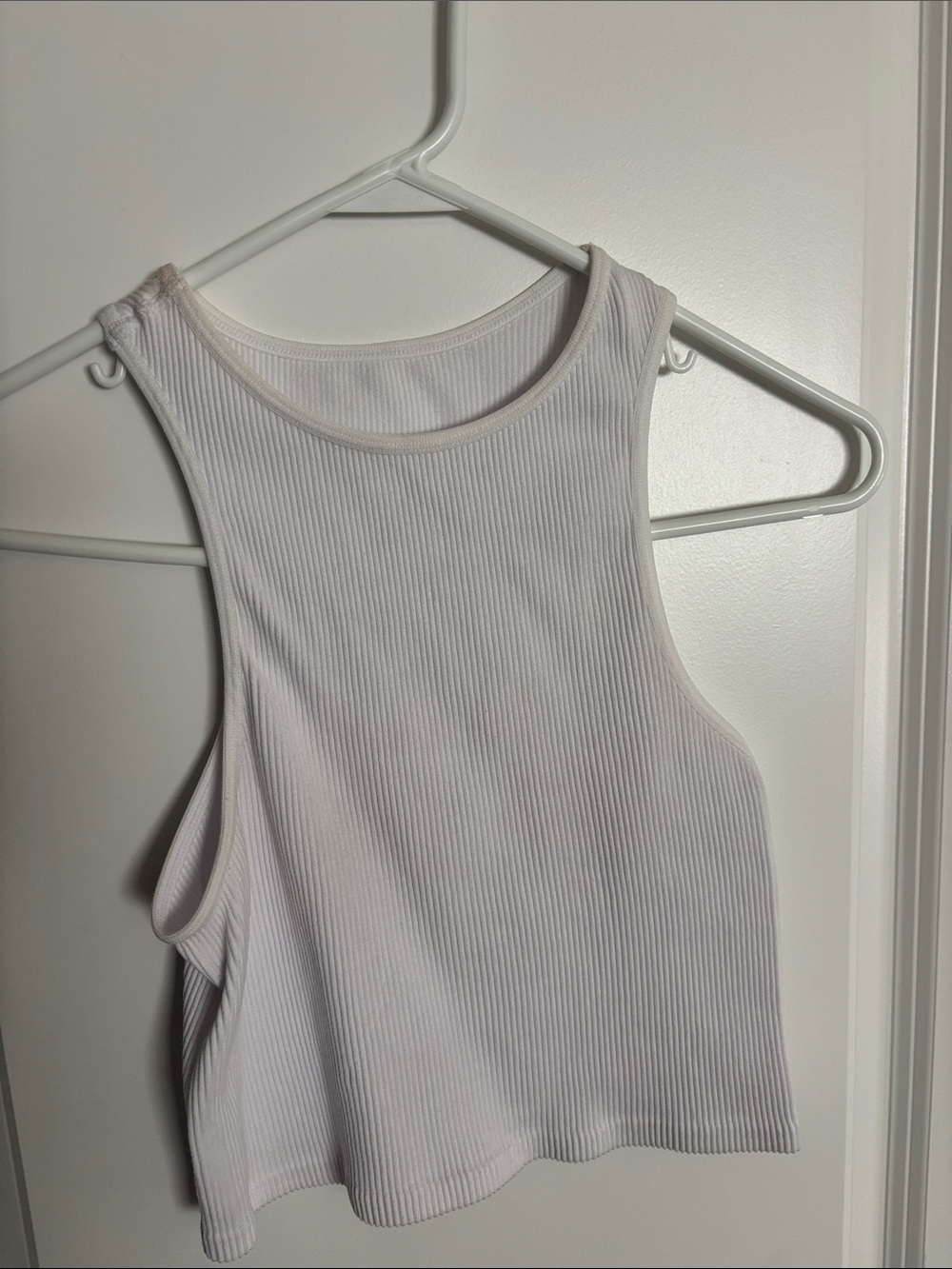 White Ribbed Tank Top